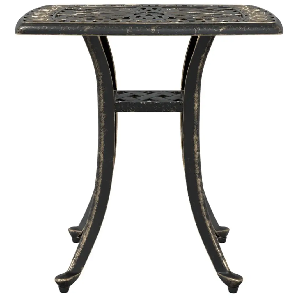 Garden Table Outdoor Patio Furniture 53cm Brown Cast Aluminium Umbrella Hole