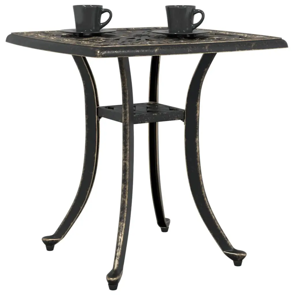 Garden Table Outdoor Patio Furniture 53cm Brown Cast Aluminium Umbrella Hole