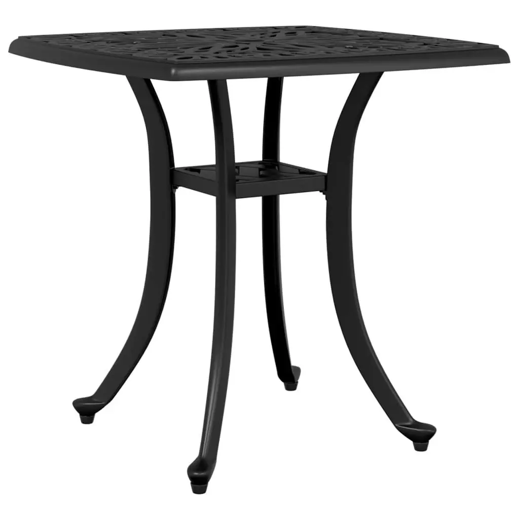 Garden Table Umbrella Hole 53x53x53 cm Black Cast Aluminium Outdoor Patio Furniture