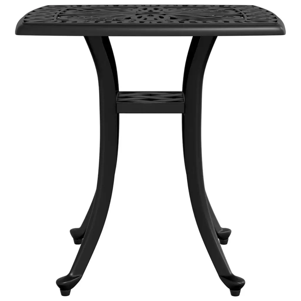 Garden Table Umbrella Hole 53x53x53 cm Black Cast Aluminium Outdoor Patio Furniture