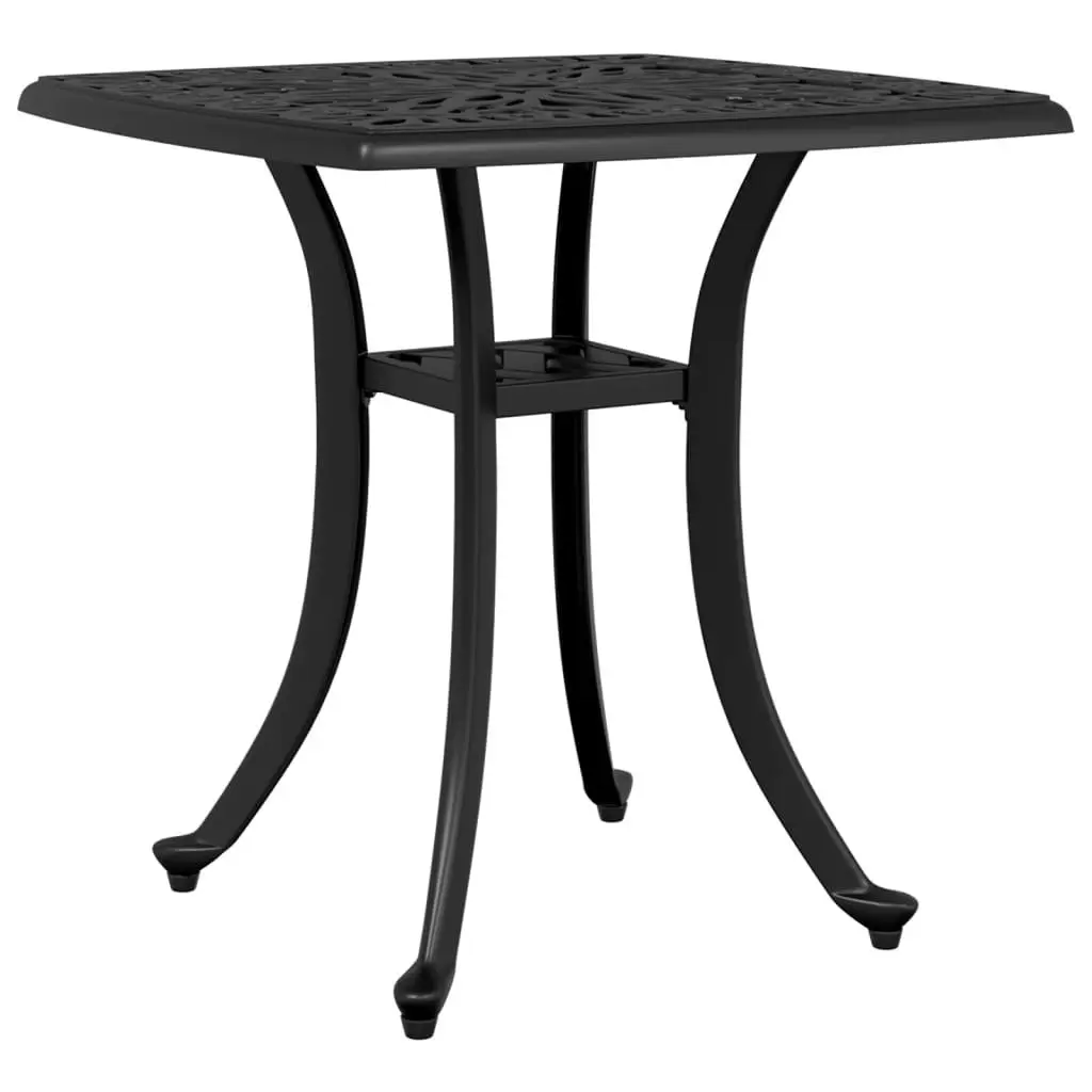 Garden Table Umbrella Hole 53x53x53 cm Black Cast Aluminium Outdoor Patio Furniture