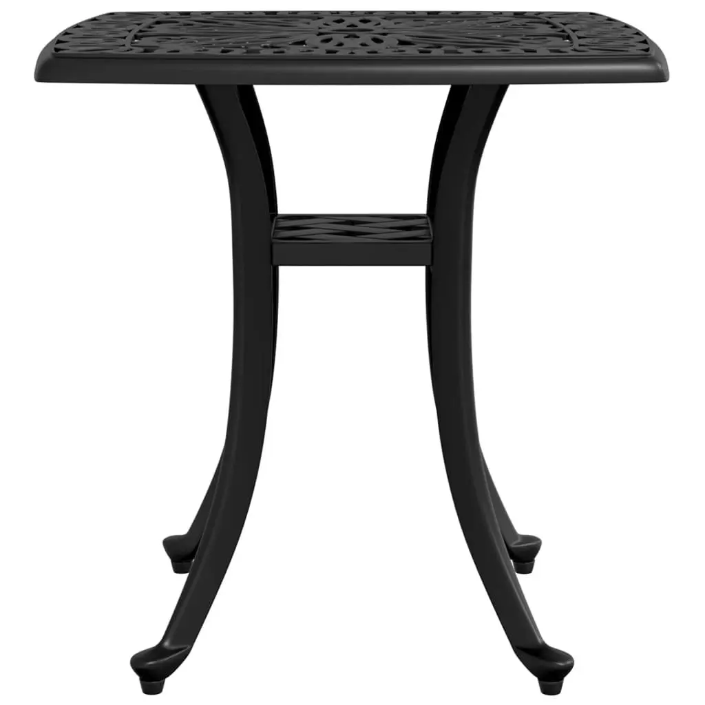 Garden Table Umbrella Hole 53x53x53 cm Black Cast Aluminium Outdoor Patio Furniture
