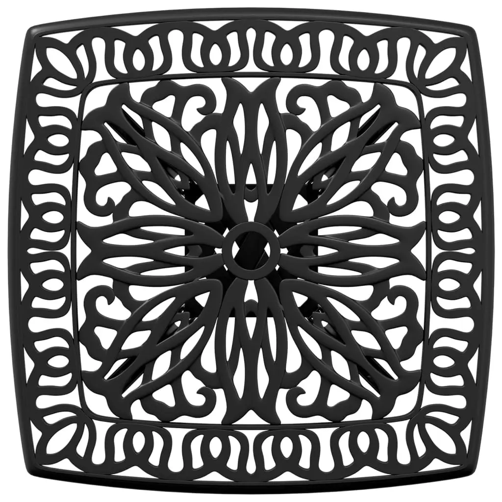 Garden Table Umbrella Hole 53x53x53 cm Black Cast Aluminium Outdoor Patio Furniture