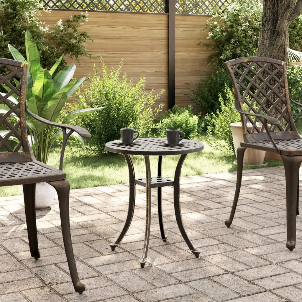 Round Garden Table with Decorative Patterns