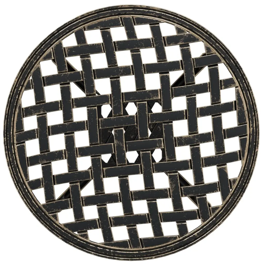 Round Garden Table with Decorative Patterns