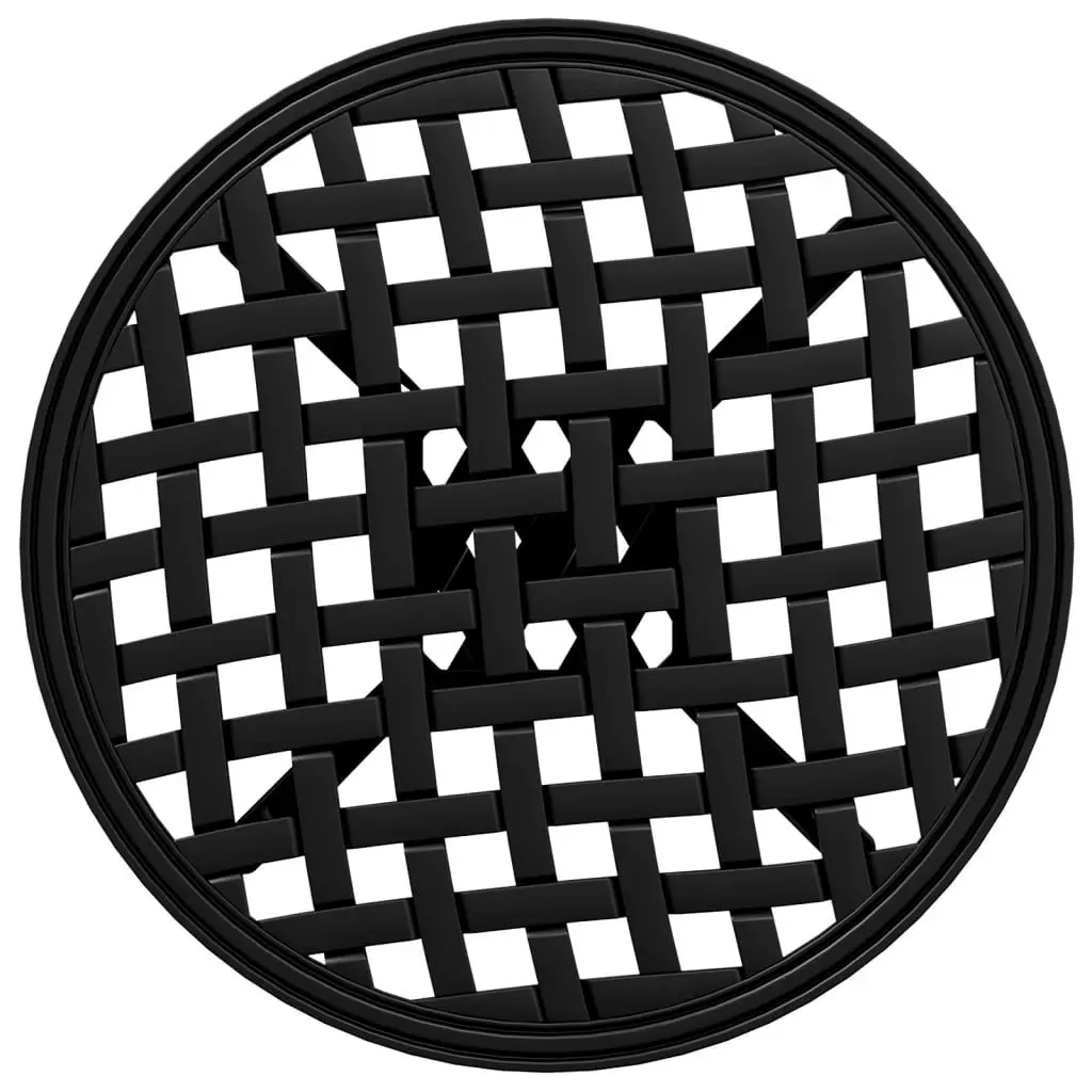 Garden Table Round Outdoor Patio Furniture Black Ø48x53cm Dining Side Table