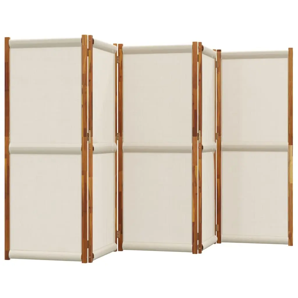 5-Panel Room Divider Privacy Screen 350 x 180 cm Grey Folding Indoor Outdoor Space Partition