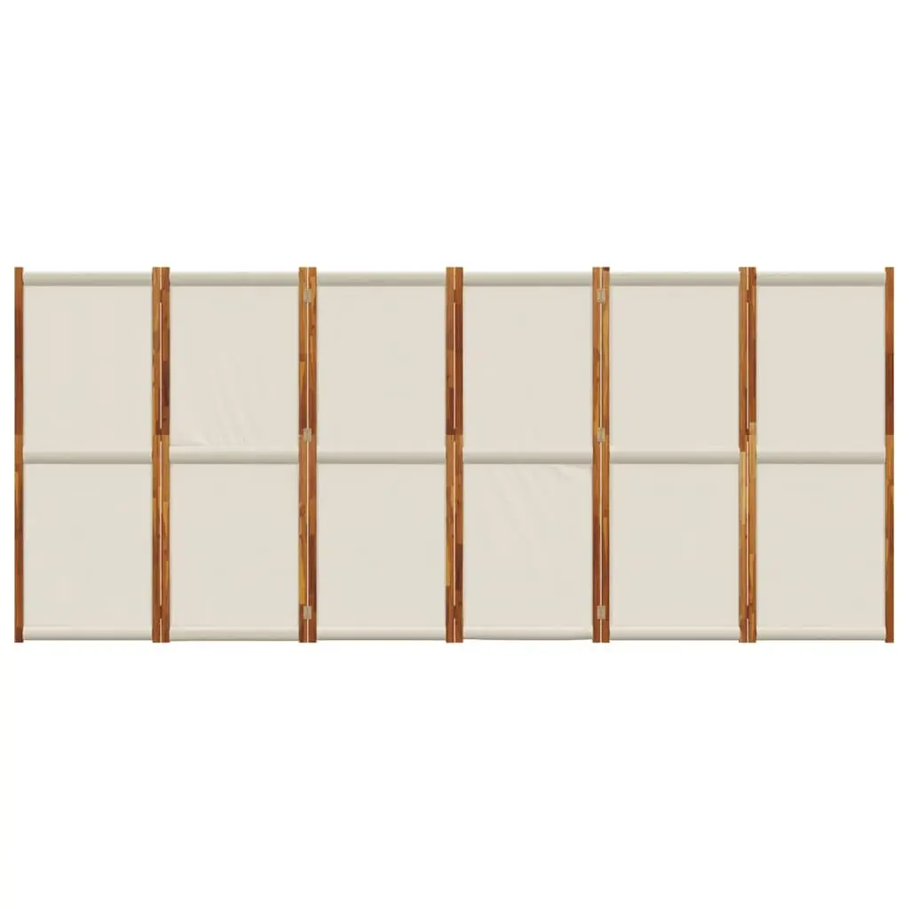 6-Panel Room Divider Privacy Screen Grey Folding Indoor Outdoor Space Partition