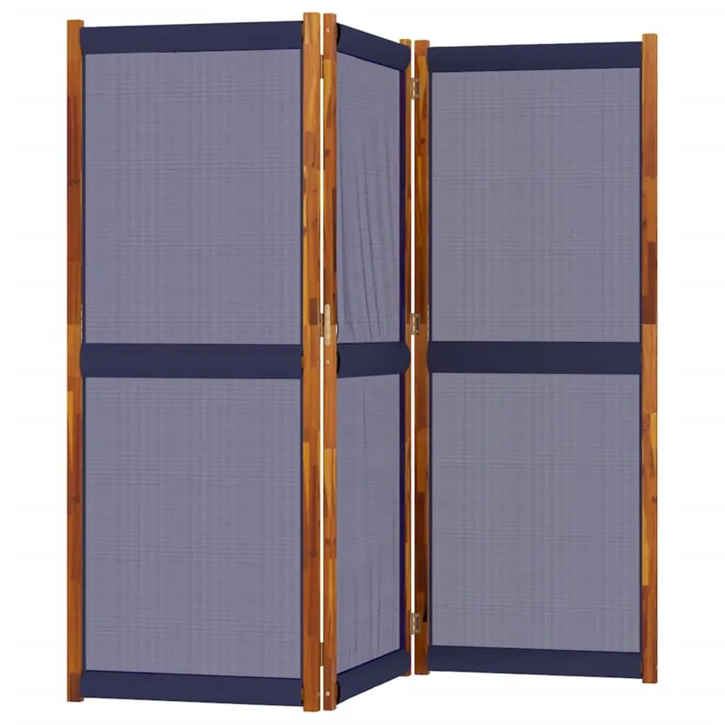 3-Panel Room Divider Privacy Screen 210 x 180 cm Blue Folding Indoor Outdoor Space Partition