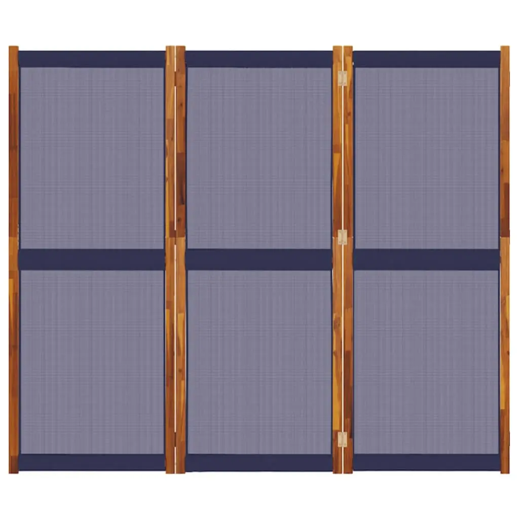 3-Panel Room Divider Privacy Screen 210 x 180 cm Blue Folding Indoor Outdoor Space Partition