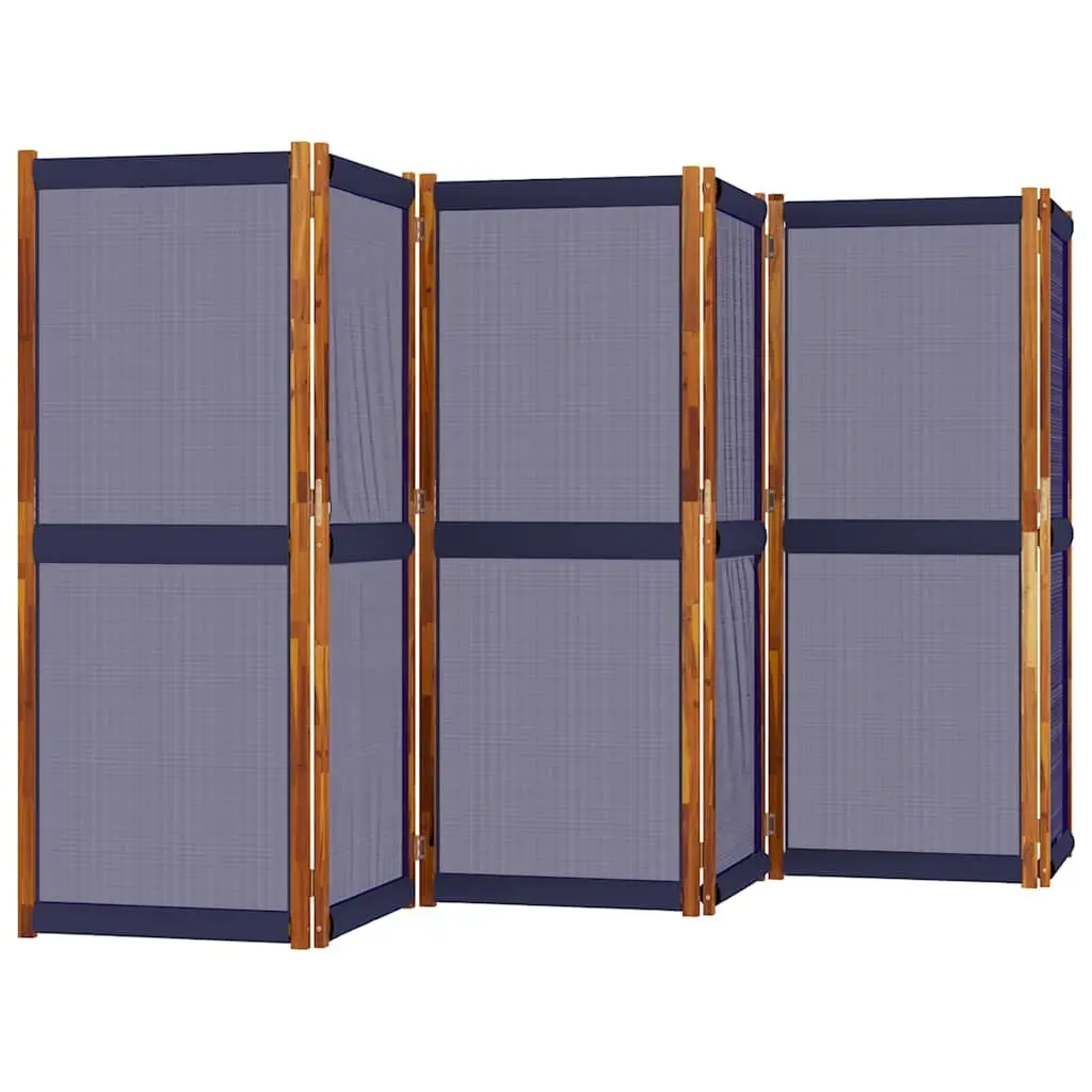 6 Panel Room Divider Privacy Screen 420 x 180 cm Dark Blue Folding Partition