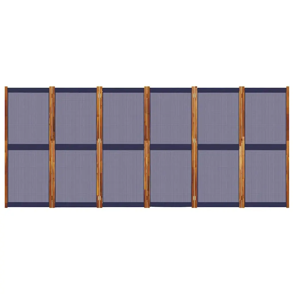 6 Panel Room Divider Privacy Screen 420 x 180 cm Dark Blue Folding Partition