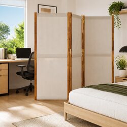 3-Panel Room Divider Folding Privacy Screen Indoor Outdoor Partition 210x180cm