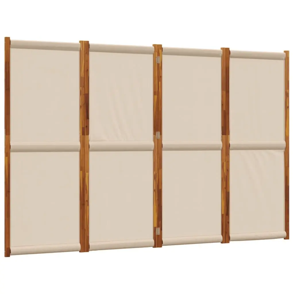 4-Panel Room Divider Folding Privacy Screen Indoor Outdoor Space Partition Taupe 280 x 180 cm