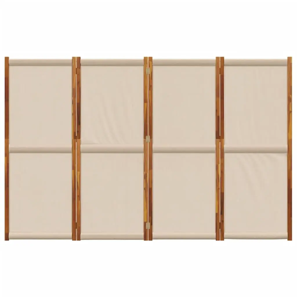 4-Panel Room Divider Folding Privacy Screen Indoor Outdoor Space Partition Taupe 280 x 180 cm