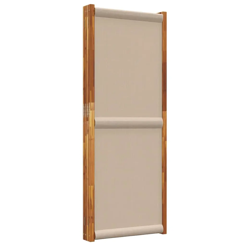 4-Panel Room Divider Folding Privacy Screen Indoor Outdoor Space Partition Taupe 280 x 180 cm