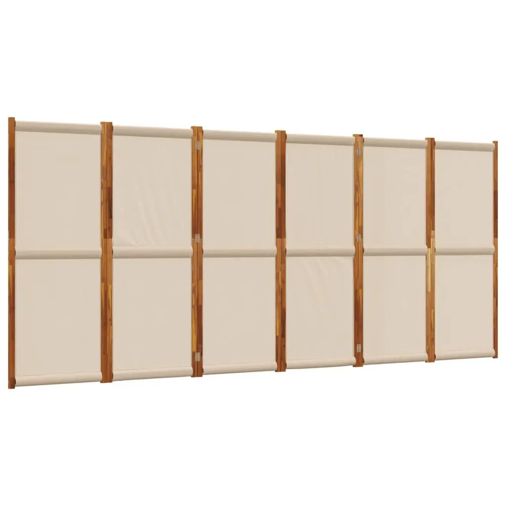 6-Panel Room Divider Privacy Screen Folding Partition Indoor Outdoor Taupe