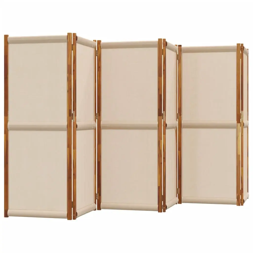 6-Panel Room Divider Privacy Screen Folding Partition Indoor Outdoor Taupe