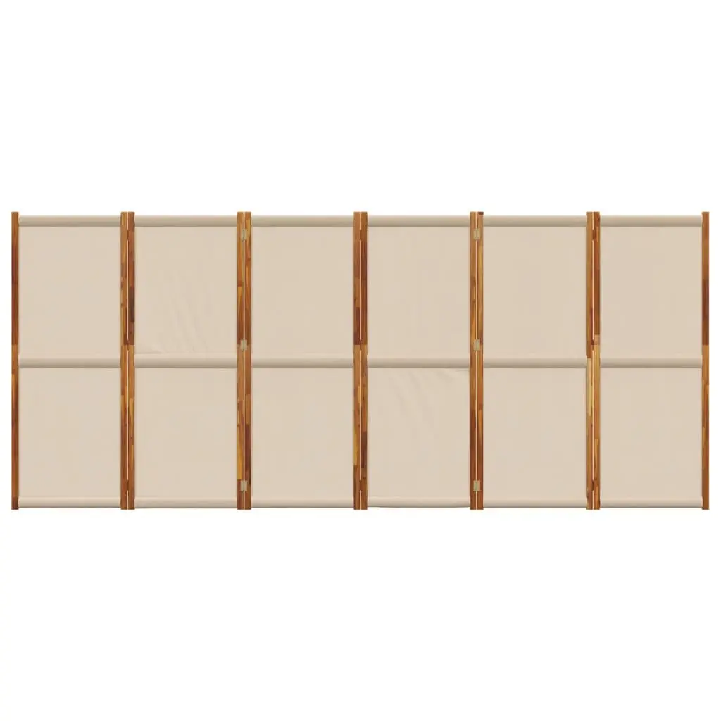 6-Panel Room Divider Privacy Screen Folding Partition Indoor Outdoor Taupe