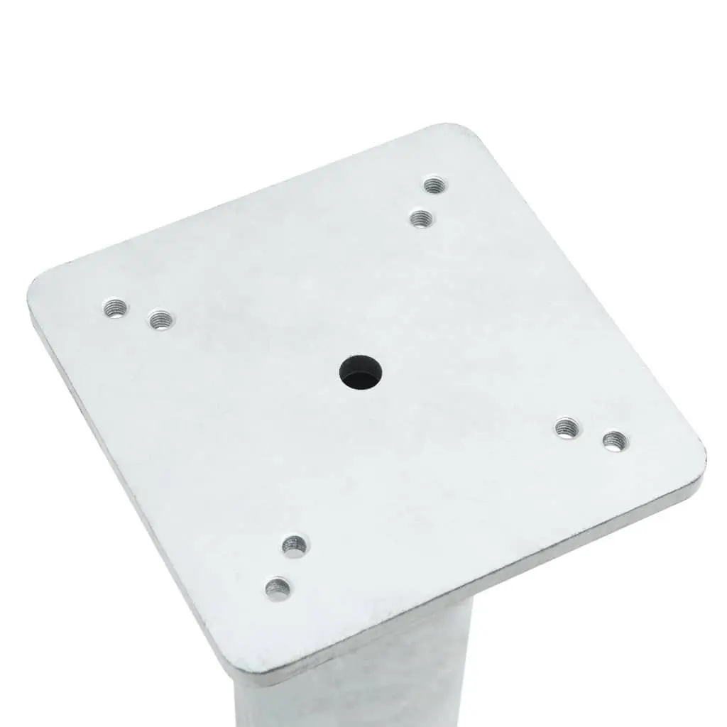 In-Ground Parasol Base Steel Outdoor Umbrella Stand 16x16x39.5cm Silver