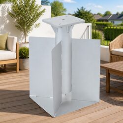 Reliable Silver In-Ground Parasol Base for Stability