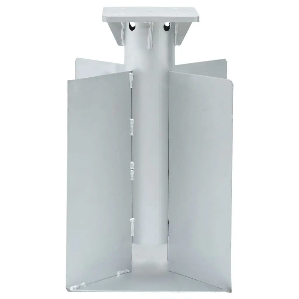 Metal Parasol Base Silver In-Ground Installation 27.5x27.5x45cm Outdoor Umbrella Stand