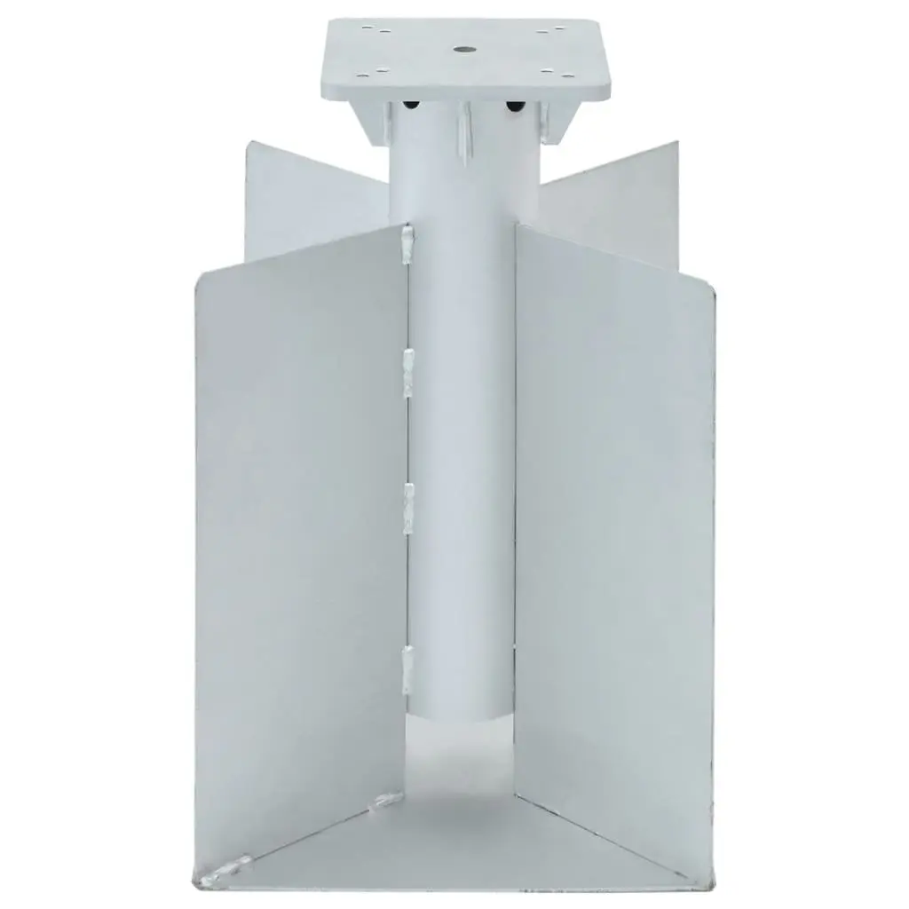 Metal Parasol Base Silver In-Ground Installation 27.5x27.5x45cm Outdoor Umbrella Stand