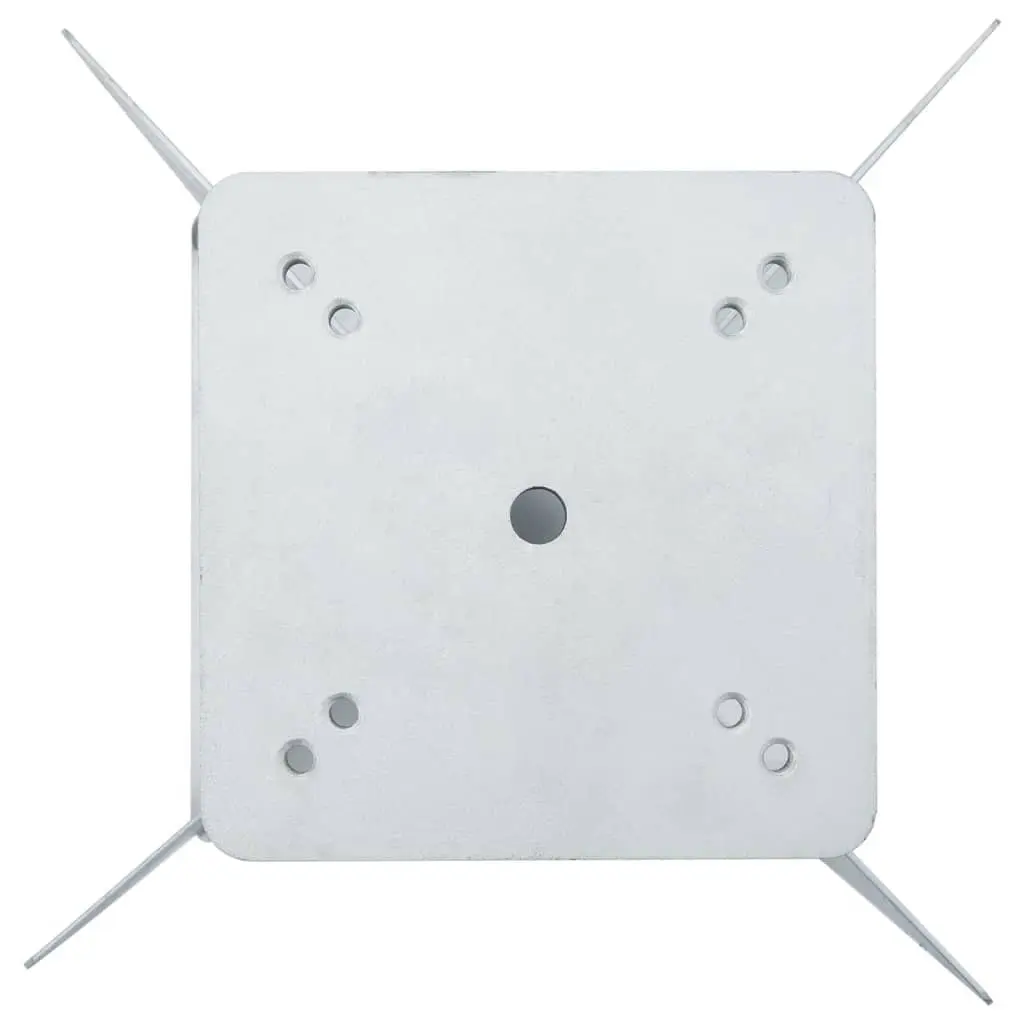 Metal Parasol Base Silver In-Ground Installation 27.5x27.5x45cm Outdoor Umbrella Stand
