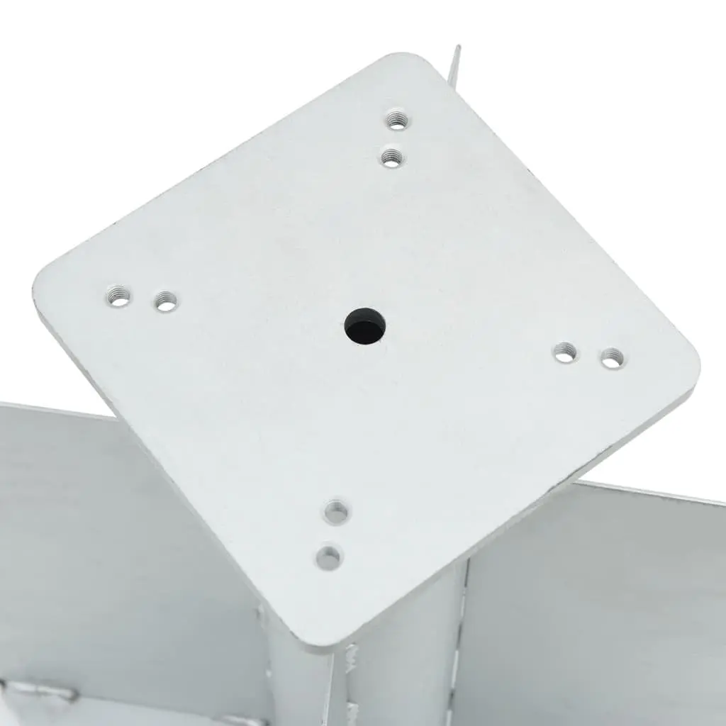Metal Parasol Base Silver In-Ground Installation 27.5x27.5x45cm Outdoor Umbrella Stand