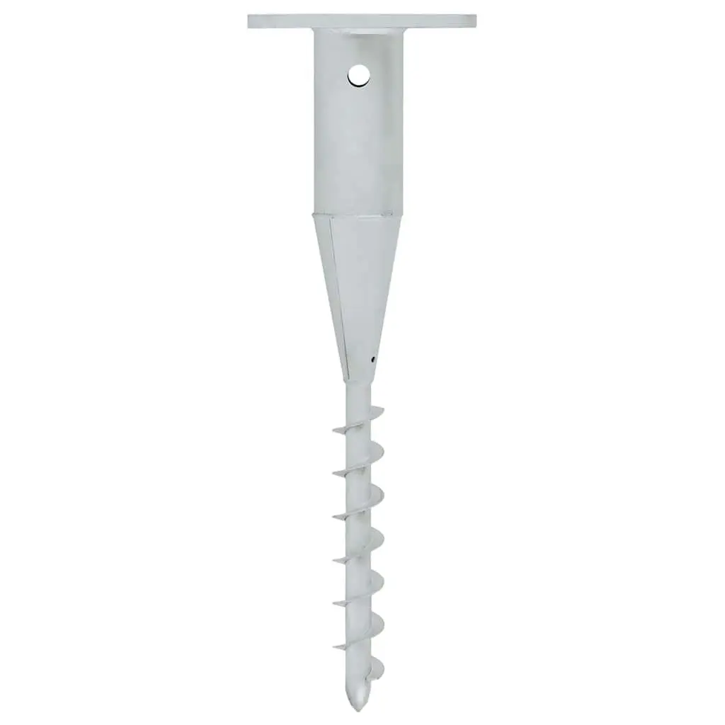 In-Ground Parasol Base Steel Outdoor Umbrella Anchor 16x16x52 cm Silver