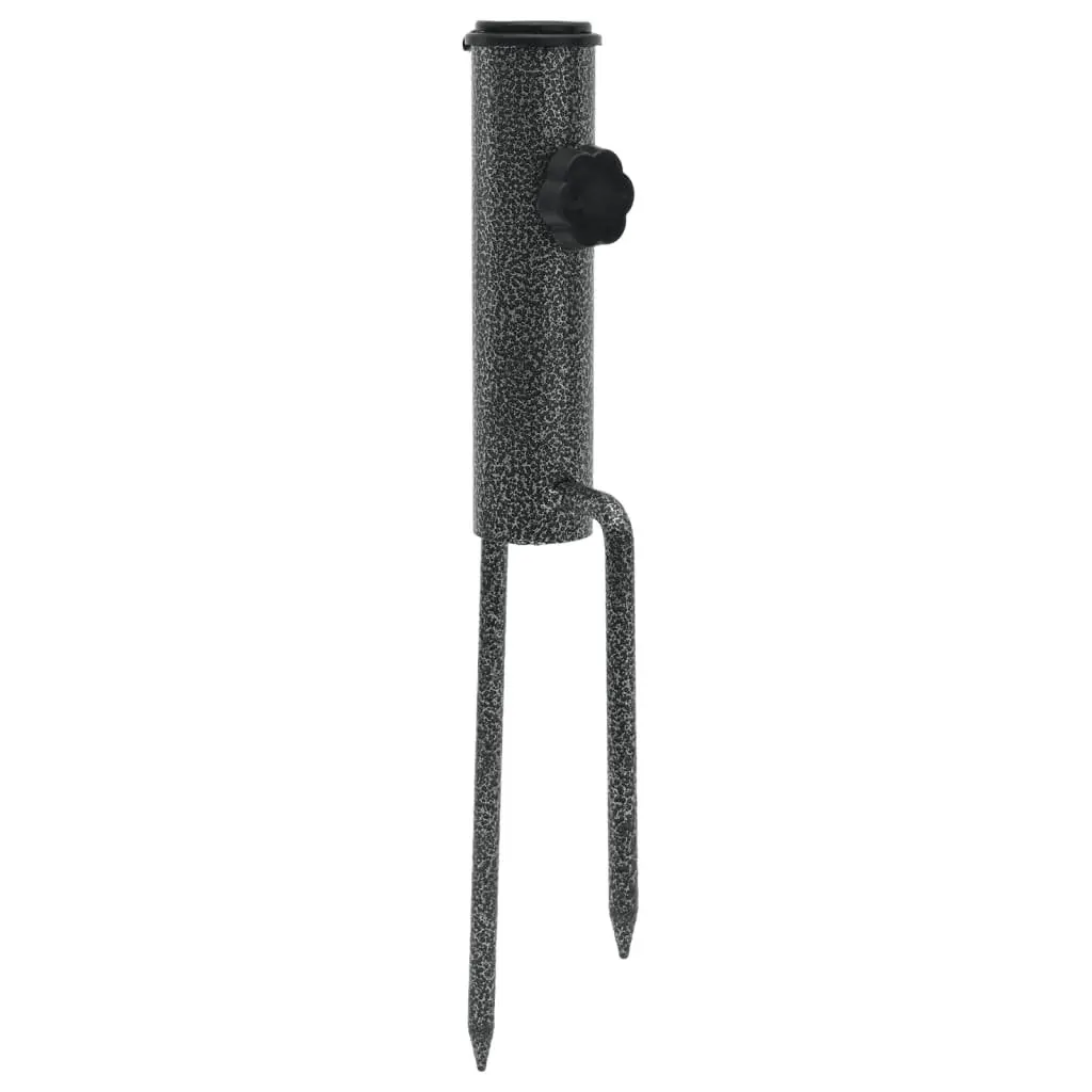 Parasol Stands Ground Insert Outdoor Umbrella Holder Base Galvanised Steel 9 x 35 cm 2 Piece