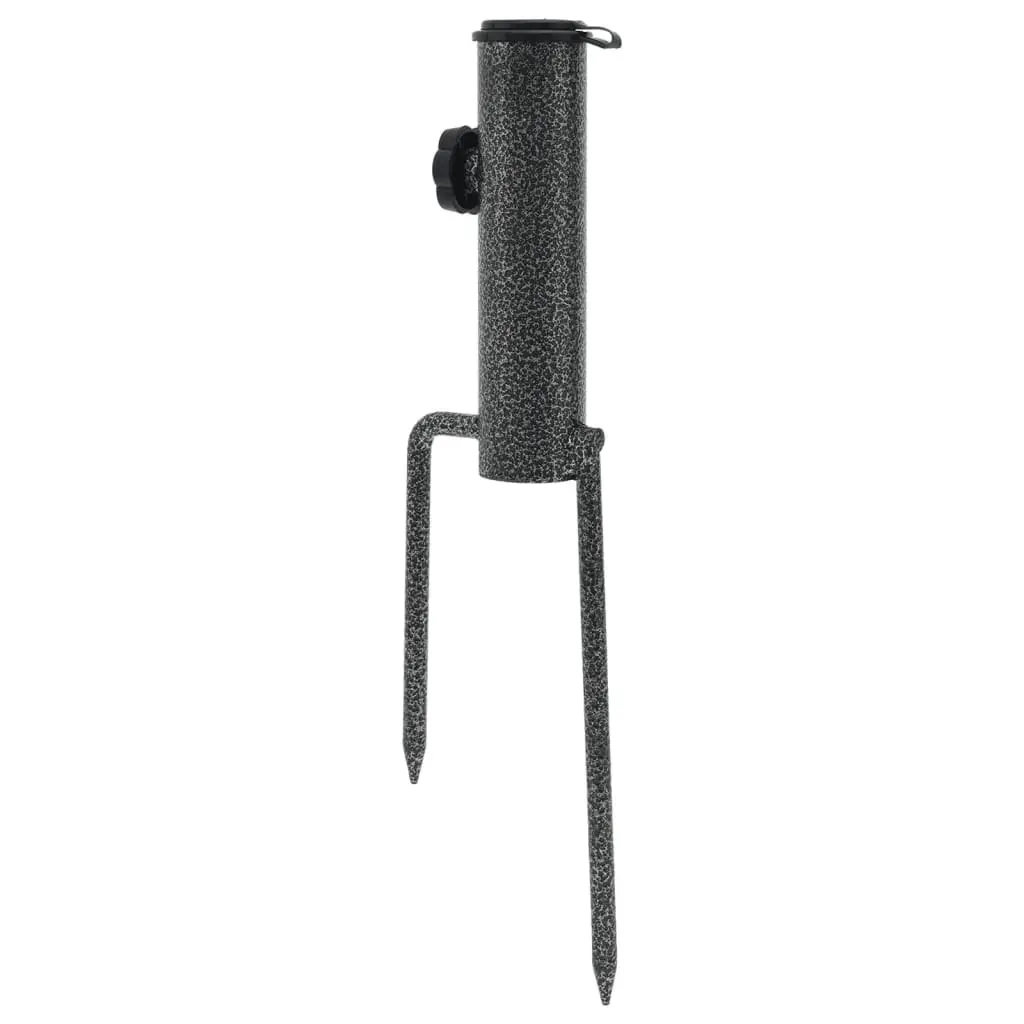 Parasol Stands Ground Insert Outdoor Umbrella Holder Base Galvanised Steel 9 x 35 cm 2 Piece