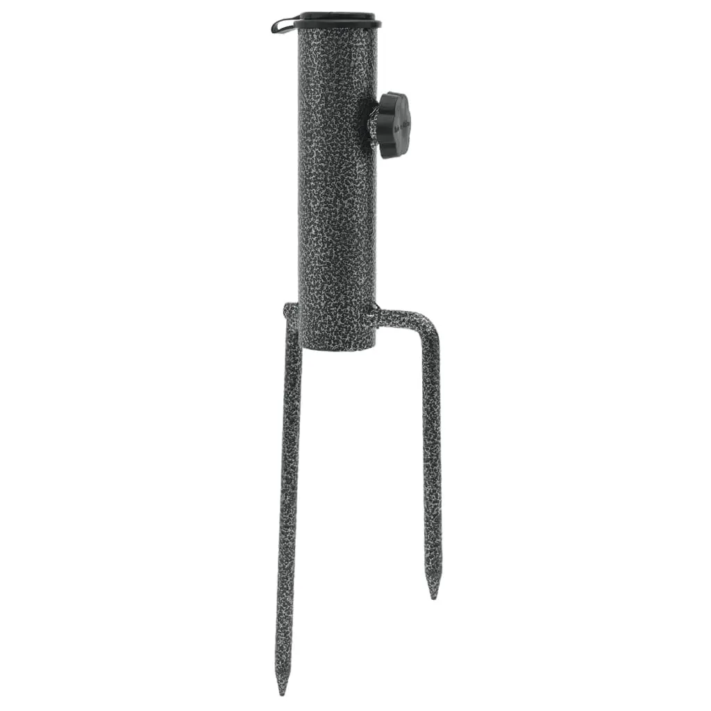 Parasol Stands Ground Insert Outdoor Umbrella Holder Base Galvanised Steel 9 x 35 cm 2 Piece