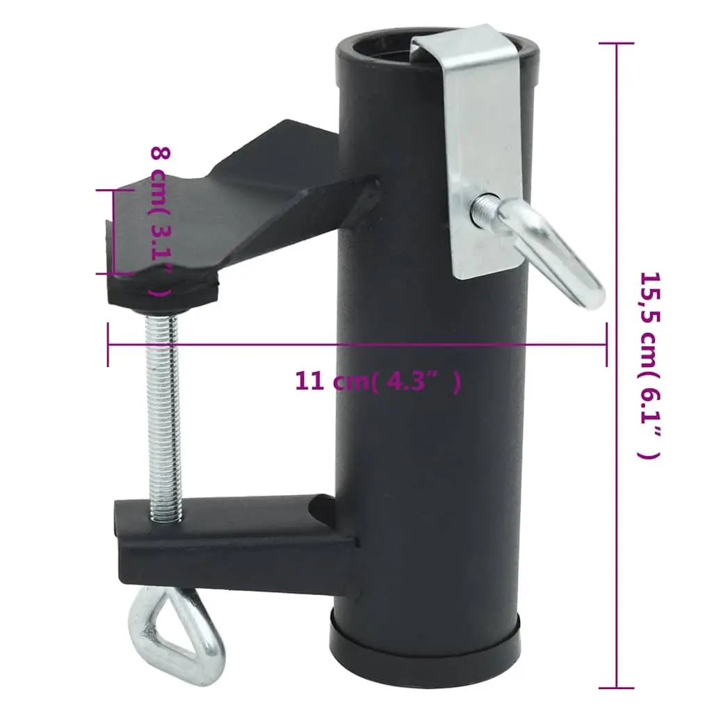 Umbrella Clamps for Balcony Railing Steel 25-38mm Outdoor Patio 2 Pack