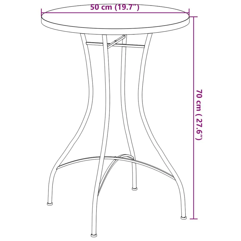 Mosaic Bistro Table with Orange Ceramic Top