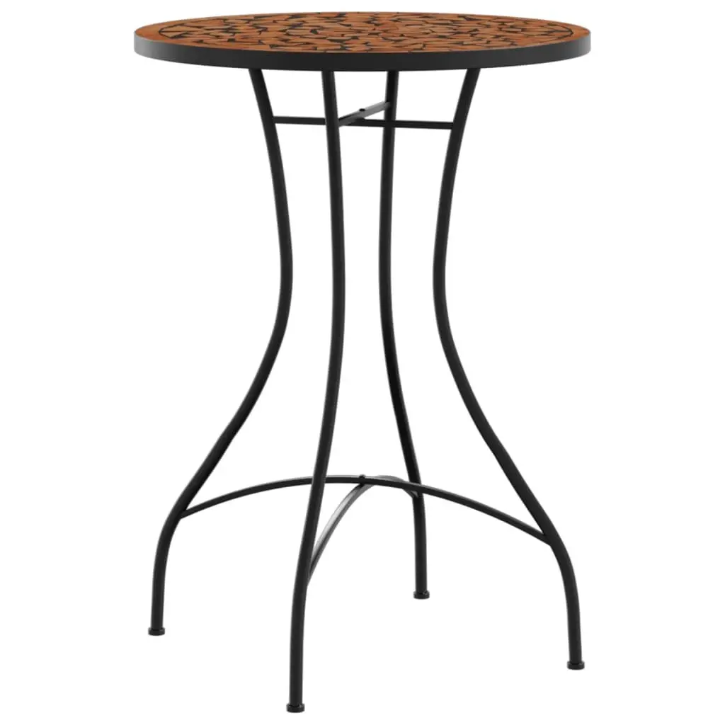 Mosaic Bistro Table with Orange Ceramic Top
