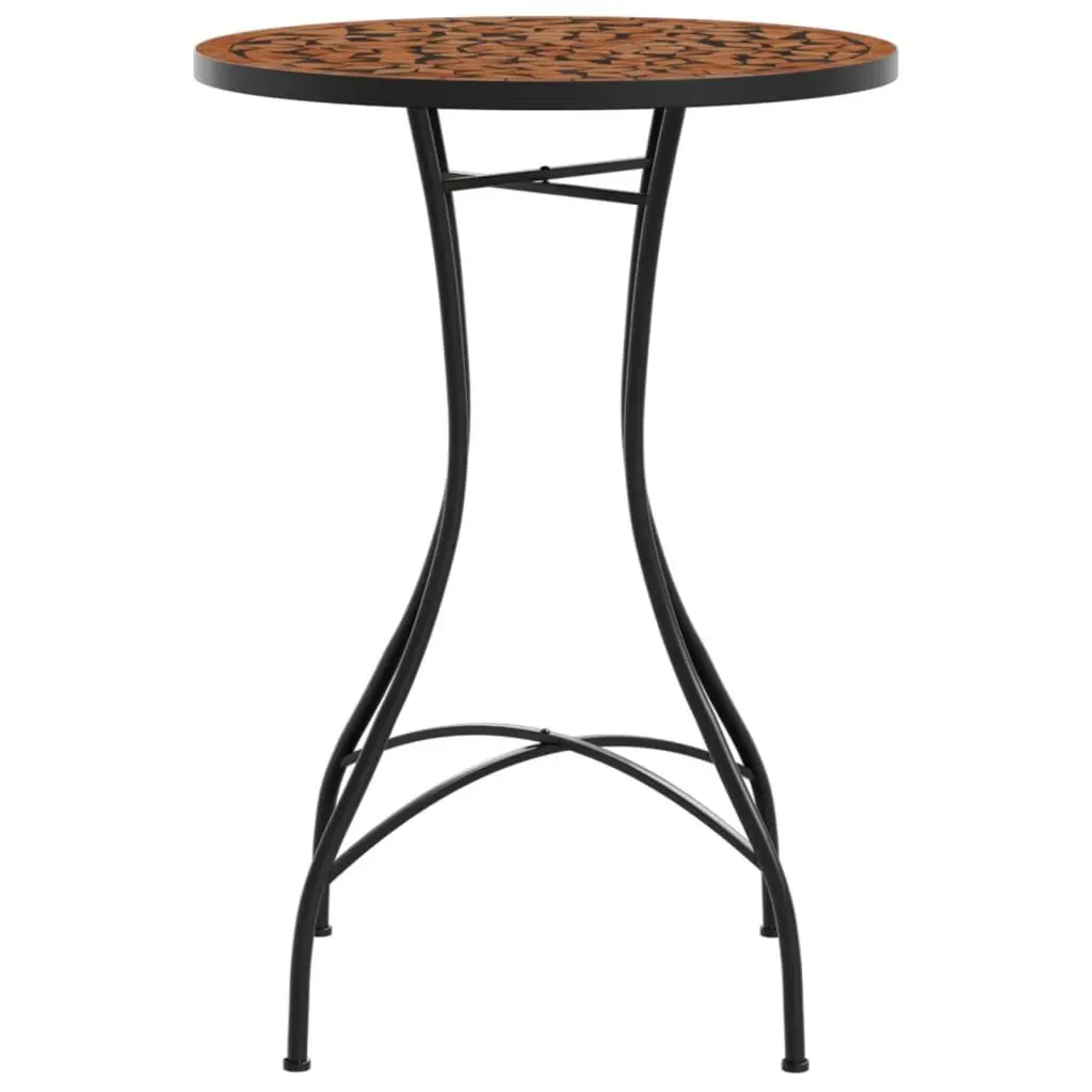 Mosaic Bistro Table with Orange Ceramic Top
