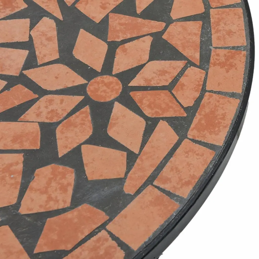 Mosaic Bistro Table with Orange Ceramic Top