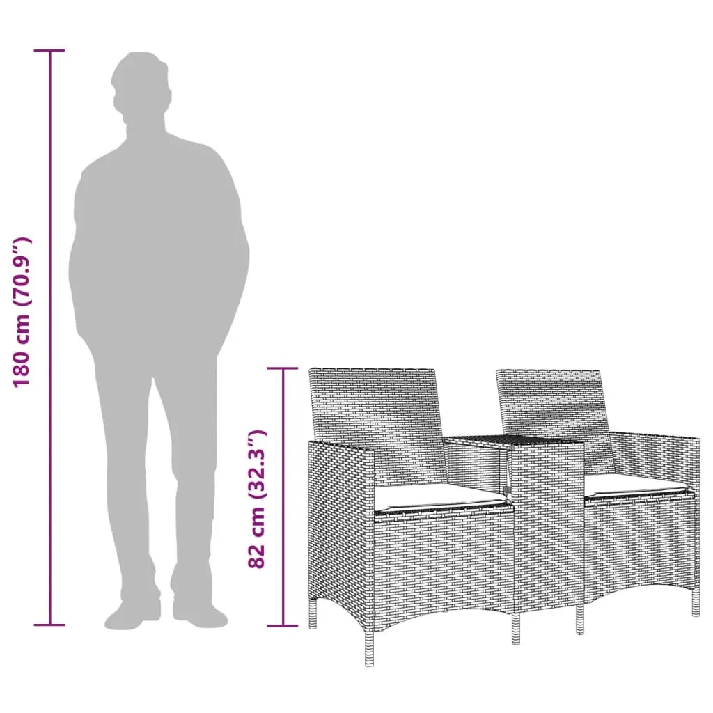 2-Seater Garden Sofa Set