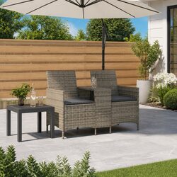 Reliable Outdoor Sofa: 2-Seater with Integrated Table
