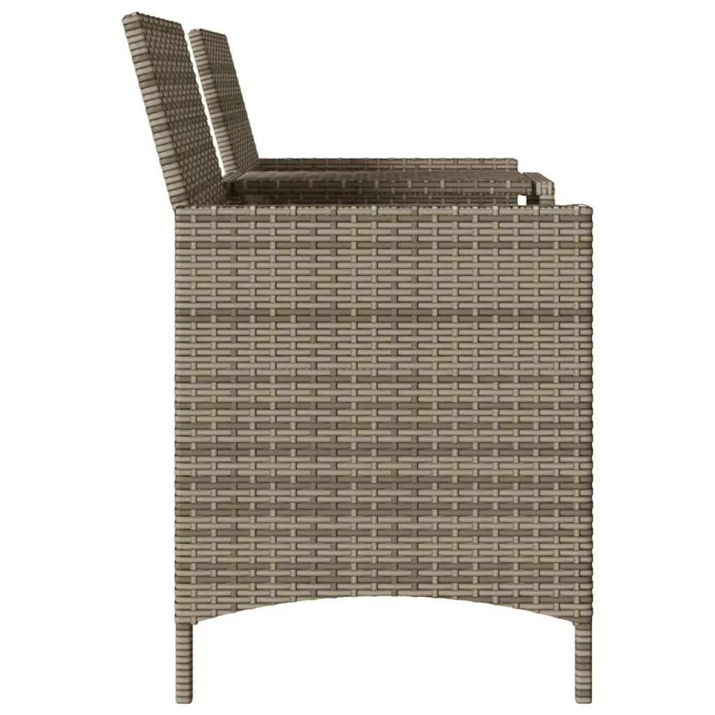 Garden Sofa 2-Seater Outdoor Poly Rattan Patio Couch with Table and Cushions Grey