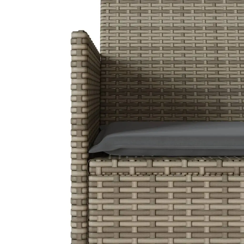 Garden Sofa 2-Seater Outdoor Poly Rattan Patio Couch with Table and Cushions Grey