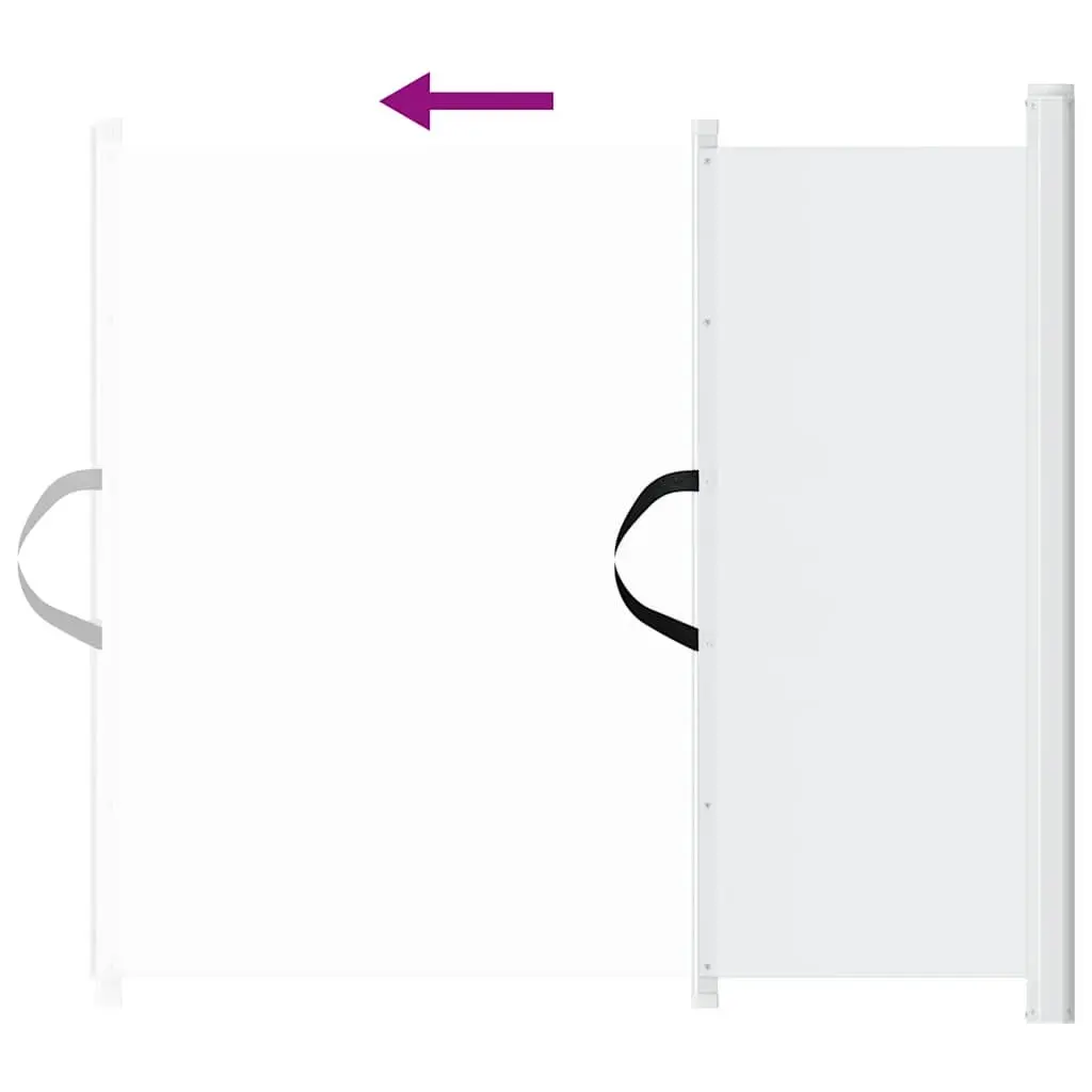 Retractable Pet Gate Dog Safety Barrier 102.5x125 cm White Indoor Fence