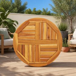Brown Round Acacia Wood Tabletop Ø60 cm for Dining Areas