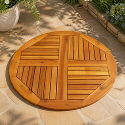 Acacia Wood Round Table Top Ø80 cm - Practical and Reliable