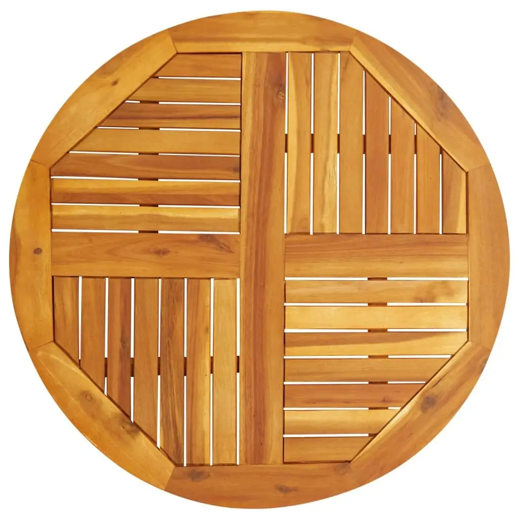 Round Solid Wood Table Top Ø80 cm Acacia Wooden Dining Garden Replacement Brown