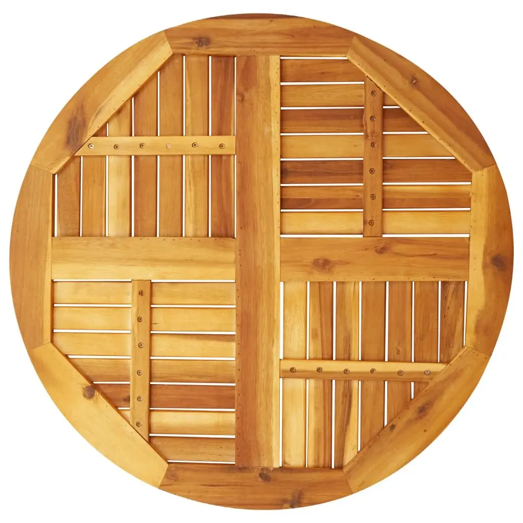 Round Solid Wood Table Top Ø80 cm Acacia Wooden Dining Garden Replacement Brown