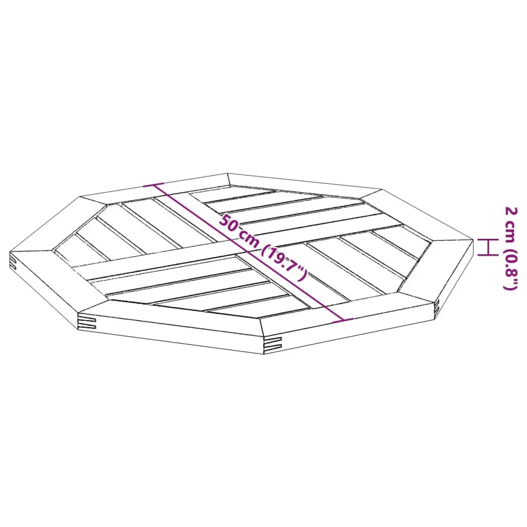 Brown Octagonal Wooden Table Top for Dining