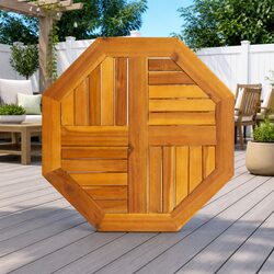 Octagonal Wooden Table Top: Practical Outdoor Solution 60x60x2cm