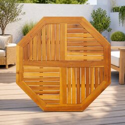 Octagonal Wooden Table Top 90x90x2.2 cm Solid Acacia Wood Brown Garden Furniture